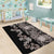 Hawaiian Hibiscus and Tropical Leaves Area Rug Patchwork Grunge Abstract Vintage Style Grayscale Color