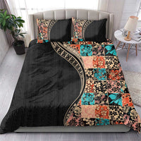 Hawaiian Hibiscus and Tropical Leaves Bedding Set Patchwork Grunge Abstract and Tapa Tribal Pattern Half Style LT03 - Polynesian Pride