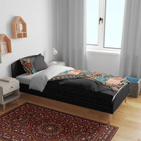 Hawaiian Hibiscus and Tropical Leaves Bedding Set Patchwork Grunge Abstract and Tapa Tribal Pattern Half Style LT03 - Polynesian Pride