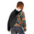 Hawaiian Hibiscus and Tropical Leaves Kid Hoodie Patchwork Grunge Abstract and Tapa Tribal Pattern Half Style