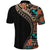 Hawaiian Hibiscus and Tropical Leaves Polo Shirt Patchwork Grunge Abstract and Tapa Tribal Pattern Half Style