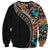 Hawaiian Hibiscus and Tropical Leaves Sweatshirt Patchwork Grunge Abstract and Tapa Tribal Pattern Half Style