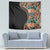 Hawaiian Hibiscus and Tropical Leaves Tapestry Patchwork Grunge Abstract and Tapa Tribal Pattern Half Style