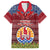 French Polynesia Christmas Family Matching Puletasi Dress and Hawaiian Shirt Coat of Arms and Map Beautiful Merry Xmas Snowflake LT03 Dad's Shirt - Short Sleeve Red - Polynesian Pride