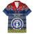 Northern Mariana Islands Christmas Family Matching Puletasi Dress and Hawaiian Shirt Coat of Arms and Map Beautiful Merry Xmas Snowflake LT03 Dad's Shirt - Short Sleeve Blue - Polynesian Pride