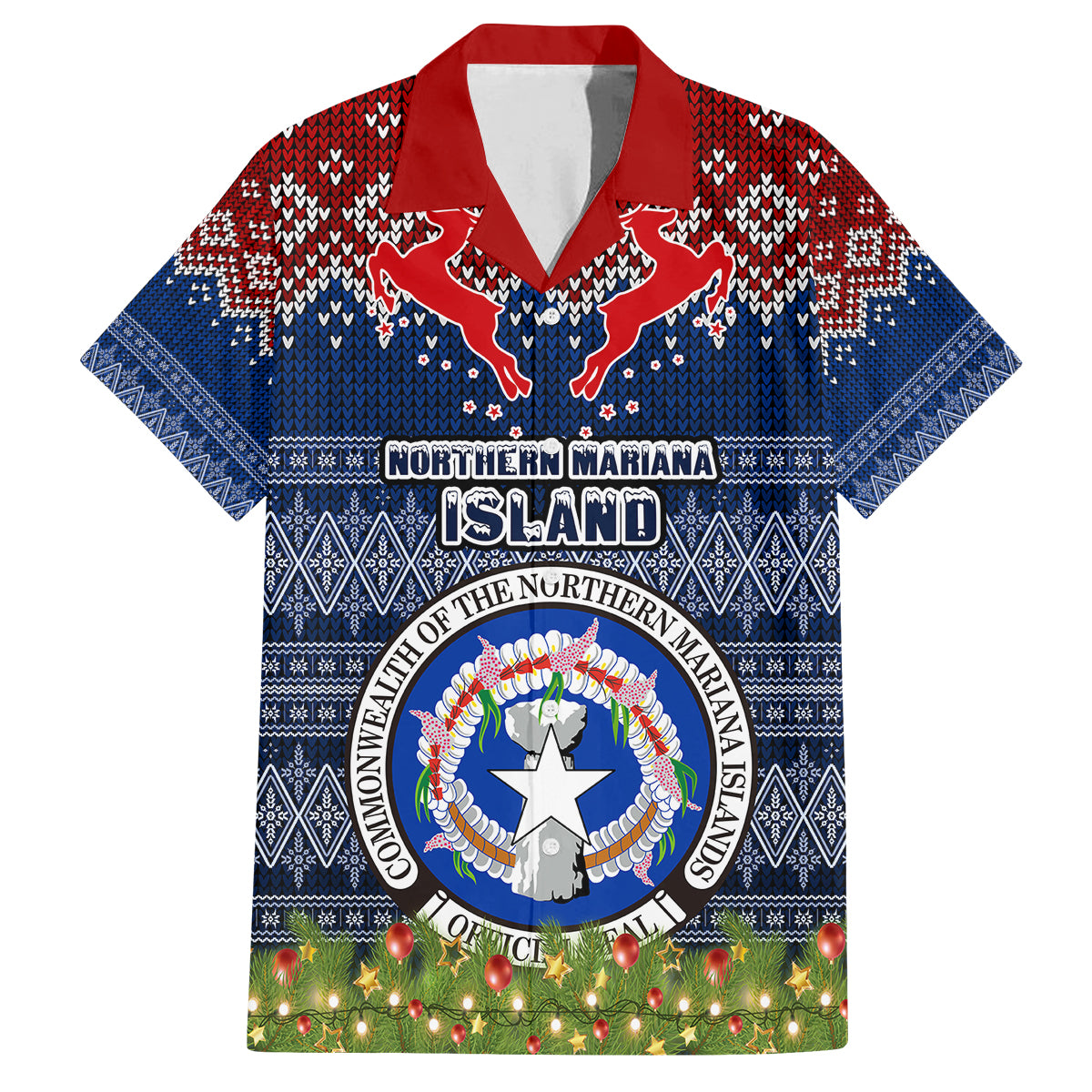 Personalised Northern Mariana Islands Christmas Kid Hawaiian Shirt Coat of Arms and Map Beautiful Merry Xmas Snowflake LT03 Kid Blue - Polynesian Pride