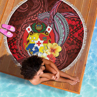 Tonga Humpback Whale Beach Blanket National Seal with Hibiscus and Polynesian Tattoo LT03 - Polynesian Pride