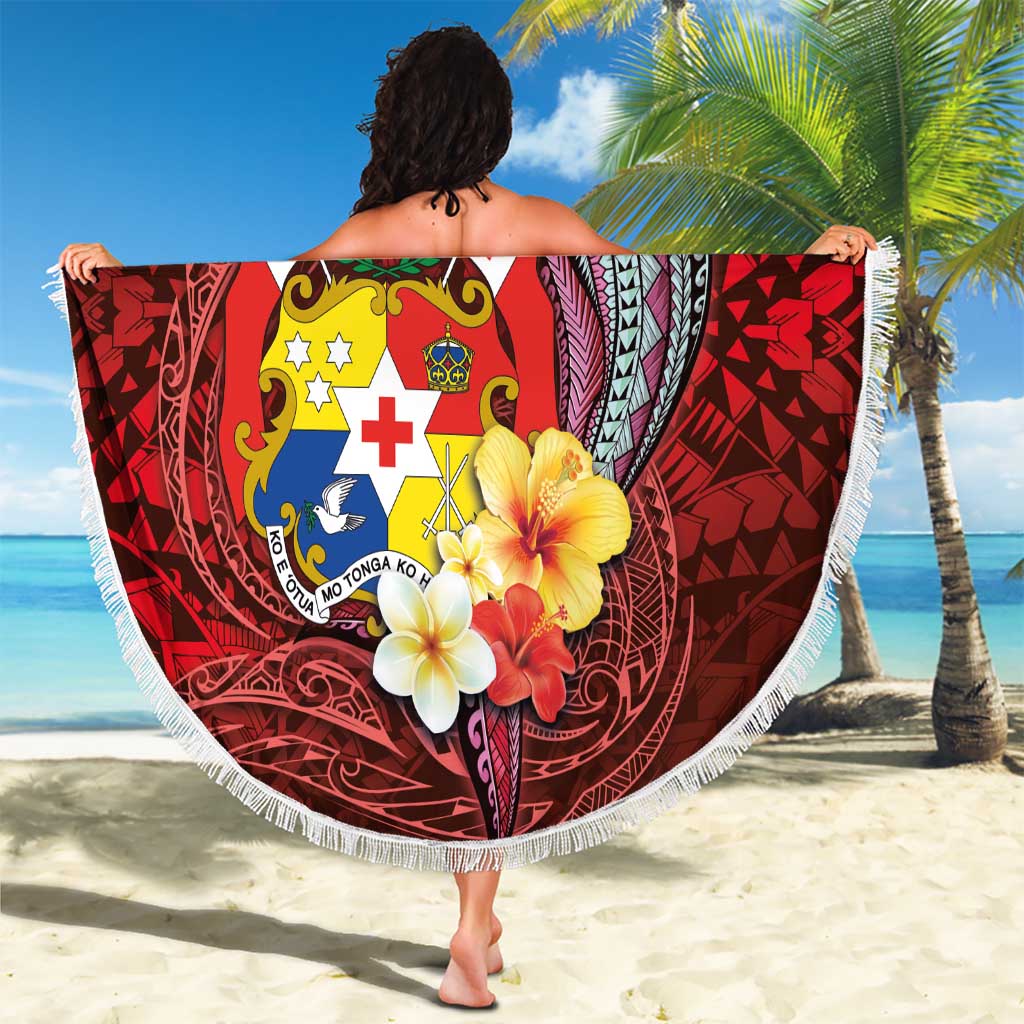Tonga Humpback Whale Beach Blanket National Seal with Hibiscus and Polynesian Tattoo LT03 - Polynesian Pride