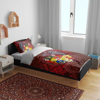 Tonga Humpback Whale Bedding Set National Seal with Hibiscus and Polynesian Tattoo LT03 - Polynesian Pride