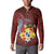 Tonga Humpback Whale Button Sweatshirt National Seal with Hibiscus and Polynesian Tattoo