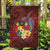 Tonga Humpback Whale Garden Flag National Seal with Hibiscus and Polynesian Tattoo