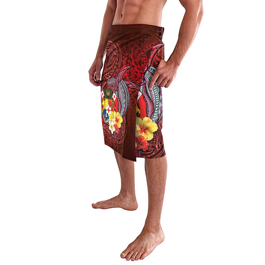 Tonga Humpback Whale Lavalava National Seal with Hibiscus and Polynesian Tattoo LT03 - Polynesian Pride