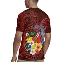 Tonga Humpback Whale Rugby Jersey National Seal with Hibiscus and Polynesian Tattoo LT03 - Polynesian Pride