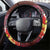 Tonga Humpback Whale Steering Wheel Cover National Seal with Hibiscus and Polynesian Tattoo