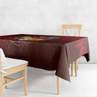 Tonga Humpback Whale Tablecloth National Seal with Hibiscus and Polynesian Tattoo LT03 - Polynesian Pride