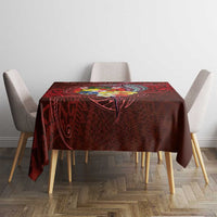 Tonga Humpback Whale Tablecloth National Seal with Hibiscus and Polynesian Tattoo LT03 - Polynesian Pride
