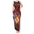 Tonga Humpback Whale Tank Maxi Dress National Seal with Hibiscus and Polynesian Tattoo