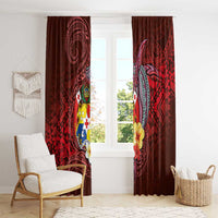 Tonga Humpback Whale Window Curtain National Seal with Hibiscus and Polynesian Tattoo LT03 - Polynesian Pride