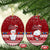 Palau Christmas Ceramic Ornament Snowman and Palau Coat of Arms Maori Tribal Xmas Style LT03 - Polynesian Pride