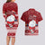 Palau Christmas Couples Matching Long Sleeve Bodycon Dress and Hawaiian Shirt Snowman and Palau Coat of Arms Maori Tribal Xmas Style LT03 - Polynesian Pride