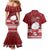 Palau Christmas Couples Matching Mermaid Dress and Hawaiian Shirt Snowman and Palau Coat of Arms Maori Tribal Xmas Style LT03 - Polynesian Pride