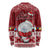 Palau Christmas Long Sleeve Shirt Snowman and Palau Coat of Arms Maori Tribal Xmas Style LT03 - Polynesian Pride