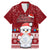 Personalised Palau Christmas Family Matching Mermaid Dress and Hawaiian Shirt Snowman and Palau Coat of Arms Maori Tribal Xmas Style LT03 Dad's Shirt - Short Sleeve Red - Polynesian Pride