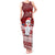 Personalised Palau Christmas Tank Maxi Dress Snowman and Palau Coat of Arms Maori Tribal Xmas Style LT03 Women Red - Polynesian Pride