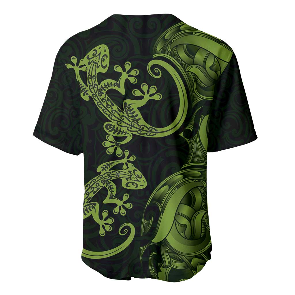 New Zealand Gecko Maori Art Tattoo Baseball Jersey LT03 - Polynesian Pride