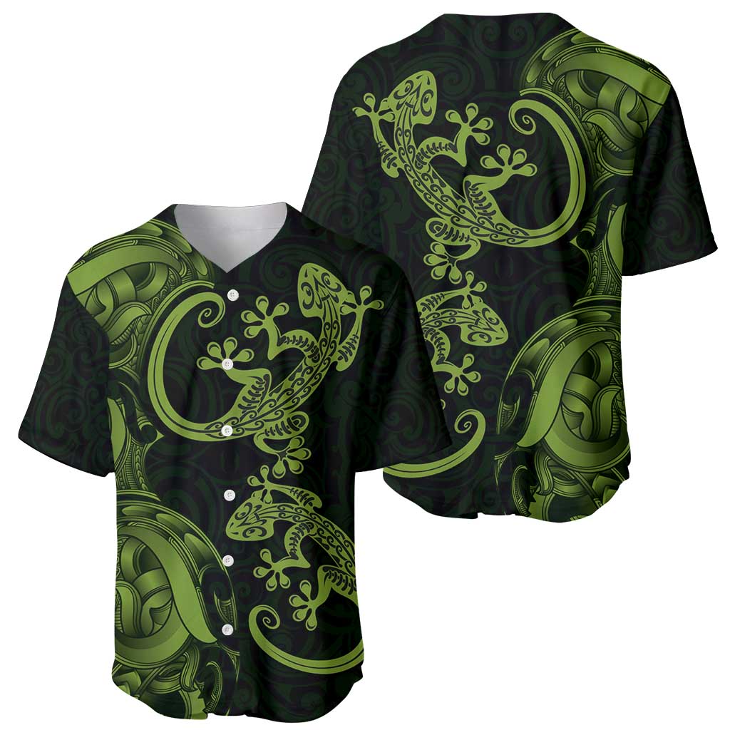 New Zealand Gecko Maori Art Tattoo Baseball Jersey LT03 - Polynesian Pride