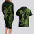 New Zealand Gecko Maori Art Tattoo Couples Matching Long Sleeve Bodycon Dress and Hawaiian Shirt