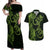 New Zealand Gecko Maori Art Tattoo Couples Matching Off Shoulder Maxi Dress and Hawaiian Shirt