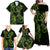 New Zealand Gecko Maori Art Tattoo Family Matching Off Shoulder Maxi Dress and Hawaiian Shirt