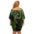 New Zealand Gecko Maori Art Tattoo Family Matching Off Shoulder Short Dress and Hawaiian Shirt