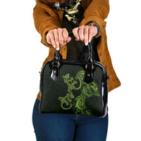 New Zealand Gecko Maori Art Tattoo Shoulder Handbag LT03 One Size Green - Polynesian Pride