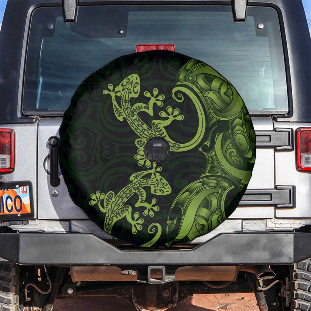New Zealand Gecko Maori Art Tattoo Spare Tire Cover LT03 Green - Polynesian Pride