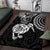 New Zealand Area Rug Stylized Kiwi Bird Tattoo Mix Koru Circle and Maori Ethnic Vibe LT03 Black - Polynesian Pride