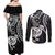 New Zealand Couples Matching Off Shoulder Maxi Dress and Long Sleeve Button Shirt Stylized Kiwi Bird Tattoo Mix Koru Circle and Maori Ethnic Vibe LT03 - Polynesian Pride