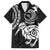 New Zealand Family Matching Off Shoulder Short Dress and Hawaiian Shirt Stylized Kiwi Bird Tattoo Mix Koru Circle and Maori Ethnic Vibe LT03 Dad's Shirt - Short Sleeve Black - Polynesian Pride