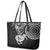 New Zealand Leather Tote Bag Stylized Kiwi Bird Tattoo Mix Koru Circle and Maori Ethnic Vibe LT03 - Polynesian Pride