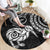 New Zealand Round Carpet Stylized Kiwi Bird Tattoo Mix Koru Circle and Maori Ethnic Vibe LT03 - Polynesian Pride