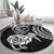 Personalised New Zealand Round Carpet Stylized Kiwi Bird Tattoo Mix Koru Circle and Maori Ethnic Vibe LT03 - Polynesian Pride