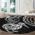 Personalised New Zealand Round Carpet Stylized Kiwi Bird Tattoo Mix Koru Circle and Maori Ethnic Vibe LT03 - Polynesian Pride