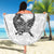 Custom New Zealand Beach Blanket Tui Bird and Koru Circle Mix Silver Fern Pattern LT03 - Polynesian Pride