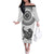 Custom New Zealand Family Matching Off Shoulder Long Sleeve Dress and Hawaiian Shirt Tui Bird and Koru Circle Mix Silver Fern Pattern LT03 Mom's Dress White - Polynesian Pride