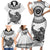 Custom New Zealand Family Matching Short Sleeve Bodycon Dress and Hawaiian Shirt Tui Bird and Koru Circle Mix Silver Fern Pattern LT03 - Polynesian Pride