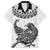 Custom New Zealand Family Matching Short Sleeve Bodycon Dress and Hawaiian Shirt Tui Bird and Koru Circle Mix Silver Fern Pattern LT03 Dad's Shirt - Short Sleeve White - Polynesian Pride