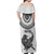 Custom New Zealand Off Shoulder Maxi Dress Tui Bird and Koru Circle Mix Silver Fern Pattern LT03 - Polynesian Pride