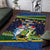 Funny Crocodile and Shark Solomon Islands Christmas Area Rug with National Seal Melanesian Pattern