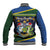 Funny Crocodile and Shark Solomon Islands Christmas Baseball Jacket with National Seal Melanesian Pattern